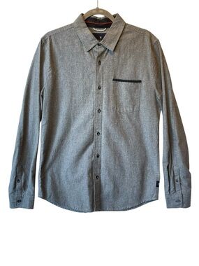 Roark Revival Flannel Button up shirt Gray Medium Long sleeves Mens 100% Cotton